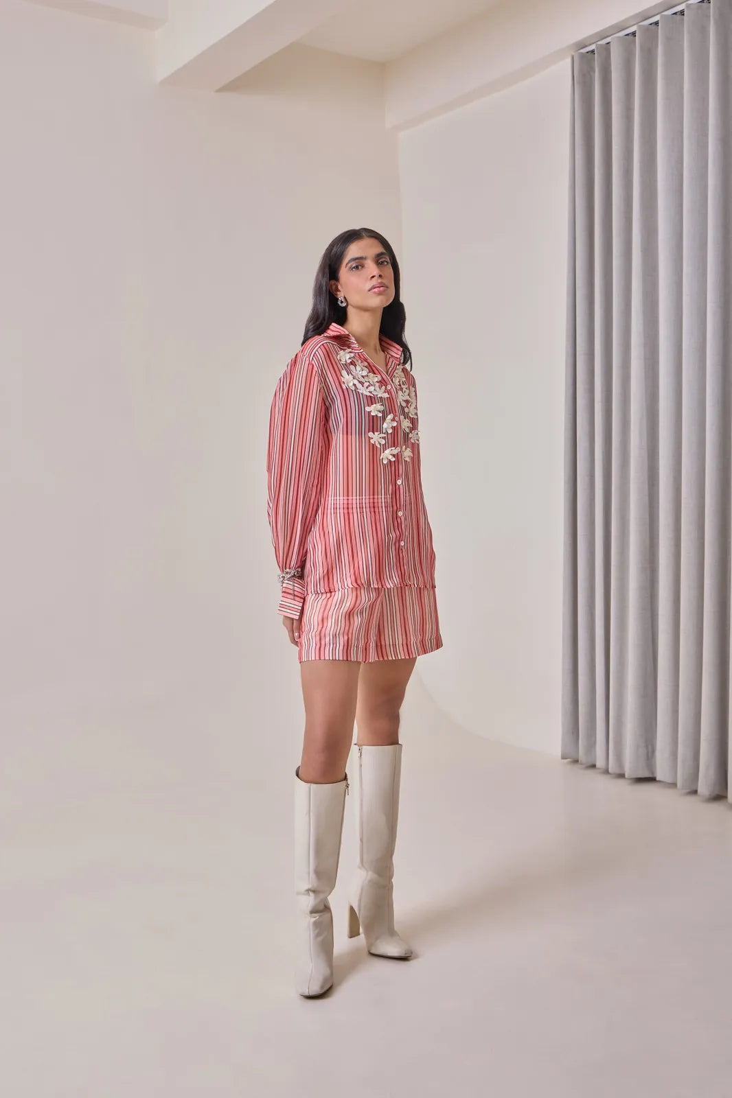 plum striped shirt, image 2
