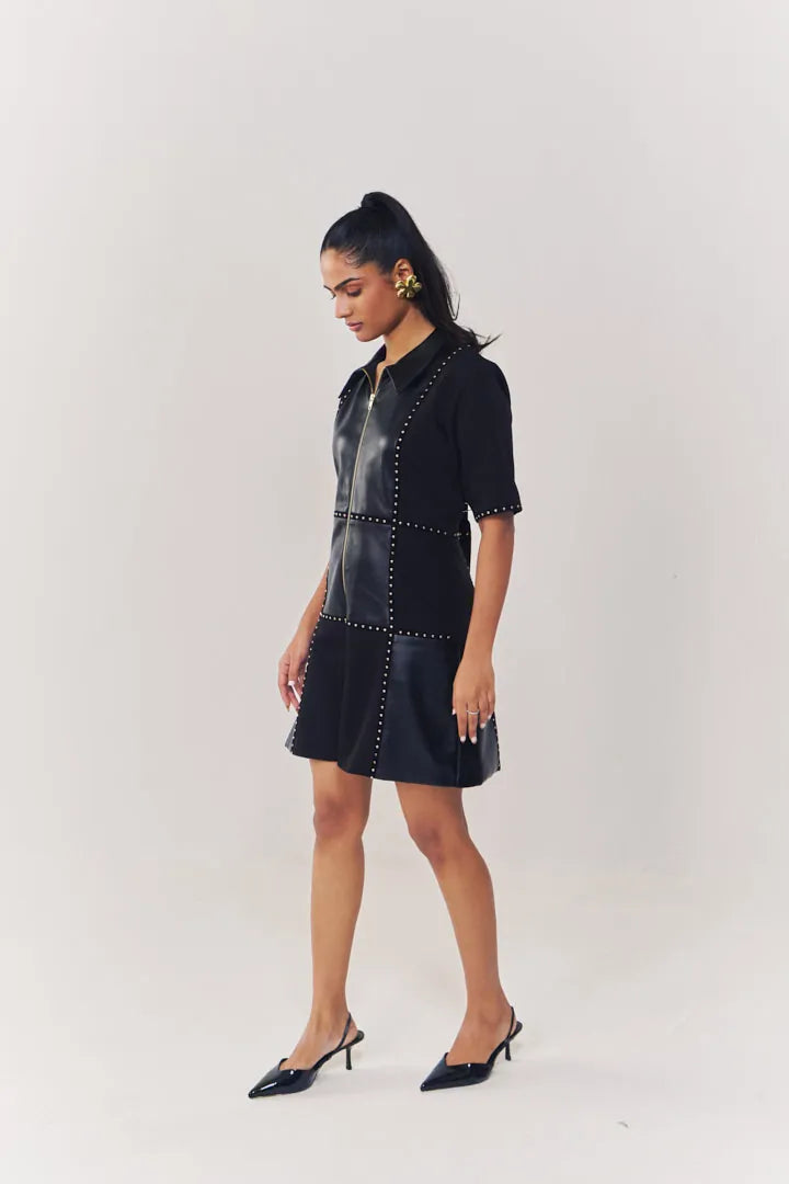 regalia detailed short dress with sleeves, image 2
