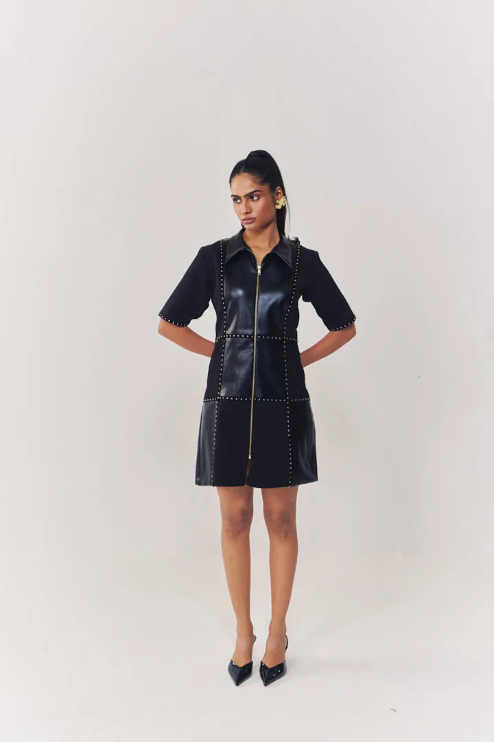 regalia detailed short dress with sleeves, image 3