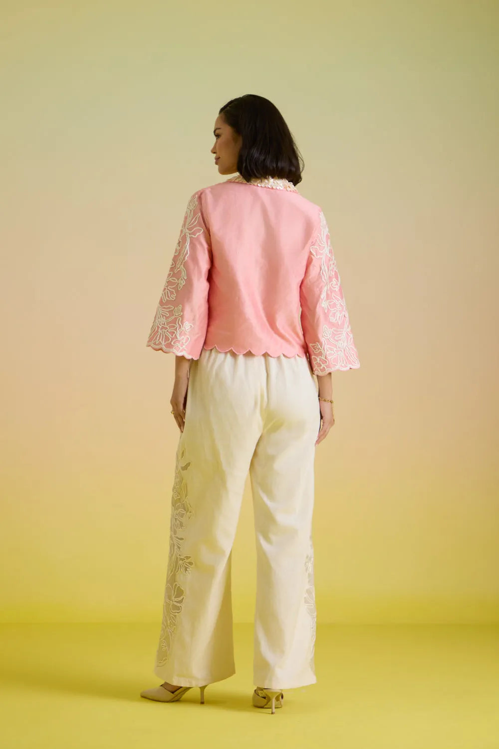 rosé embroidered coord set, image 2