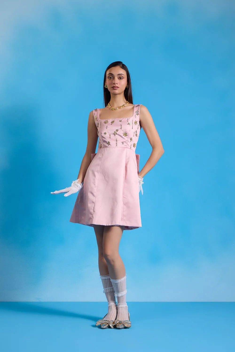 rosette embellished mini dress, image 1