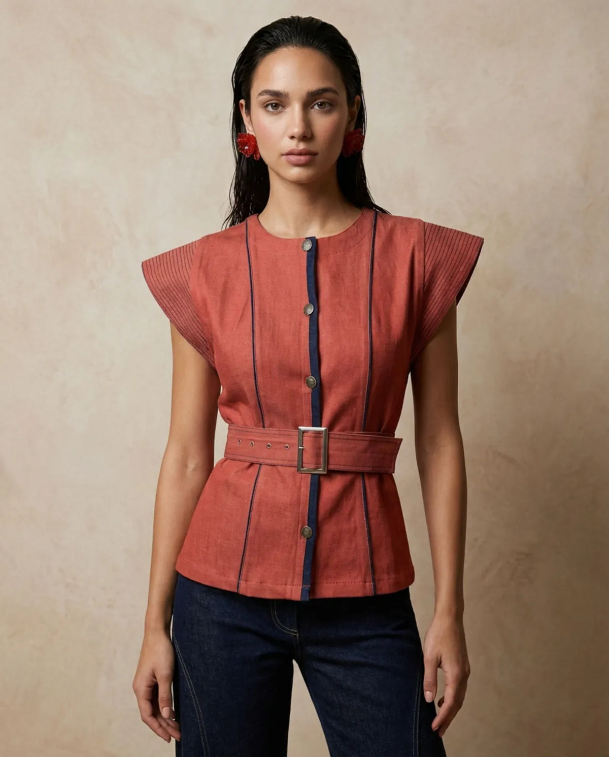 scarlet line top, image 1