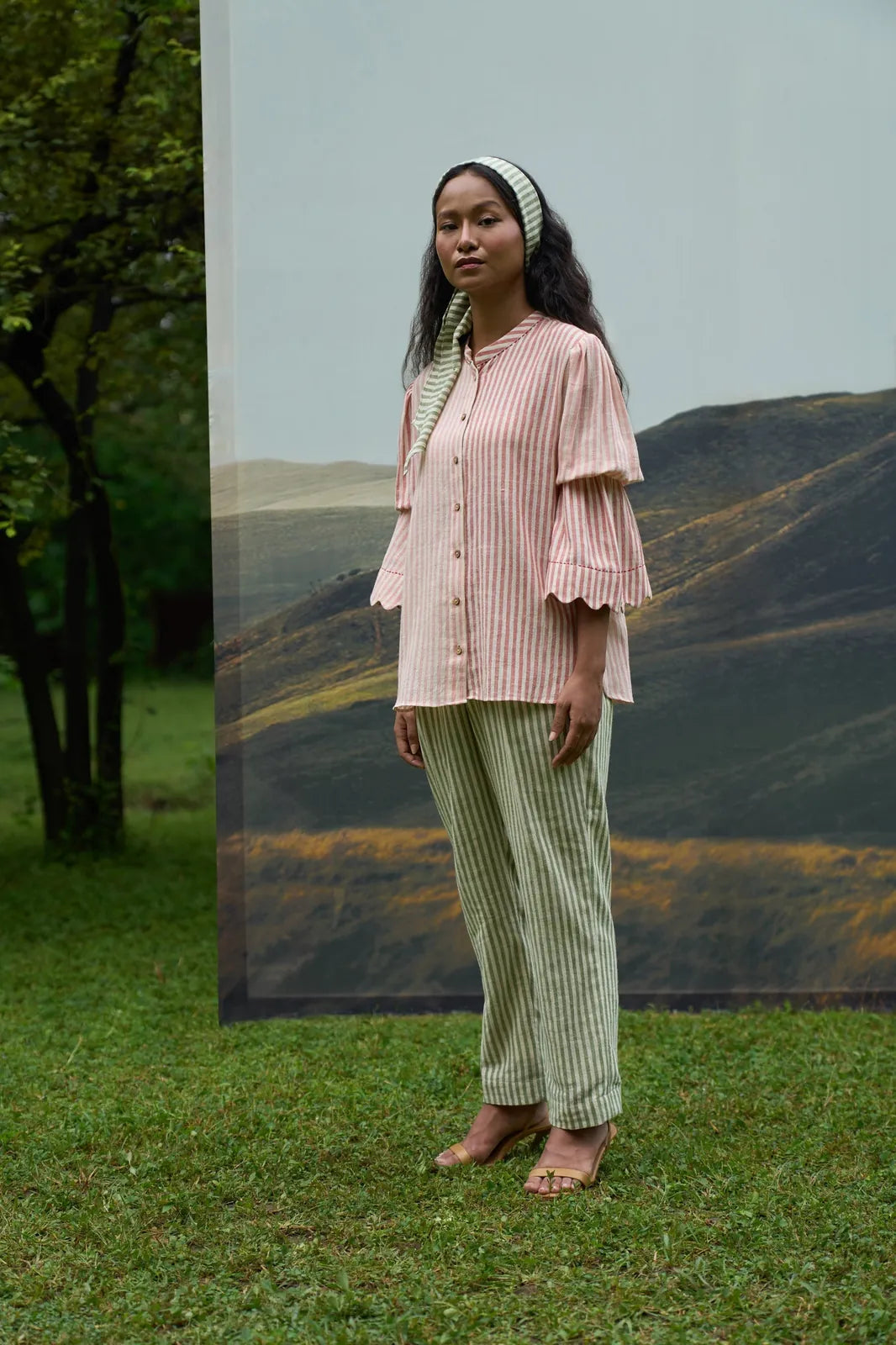 scarlet top & moss pants set, image 1