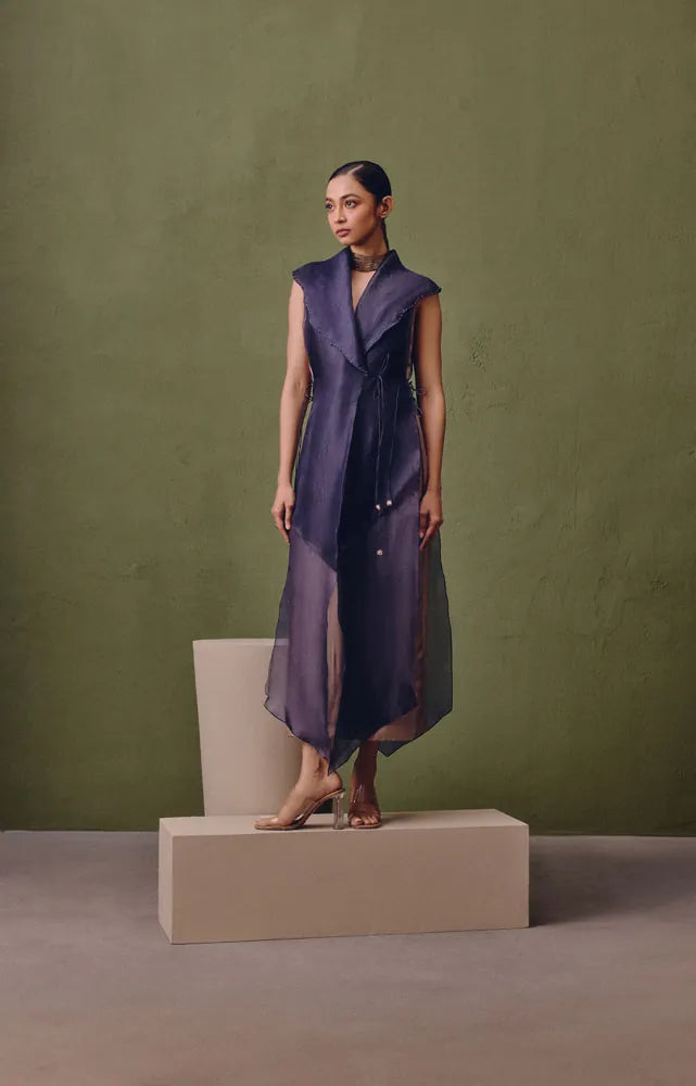 silk dress with organza overlay, image 1