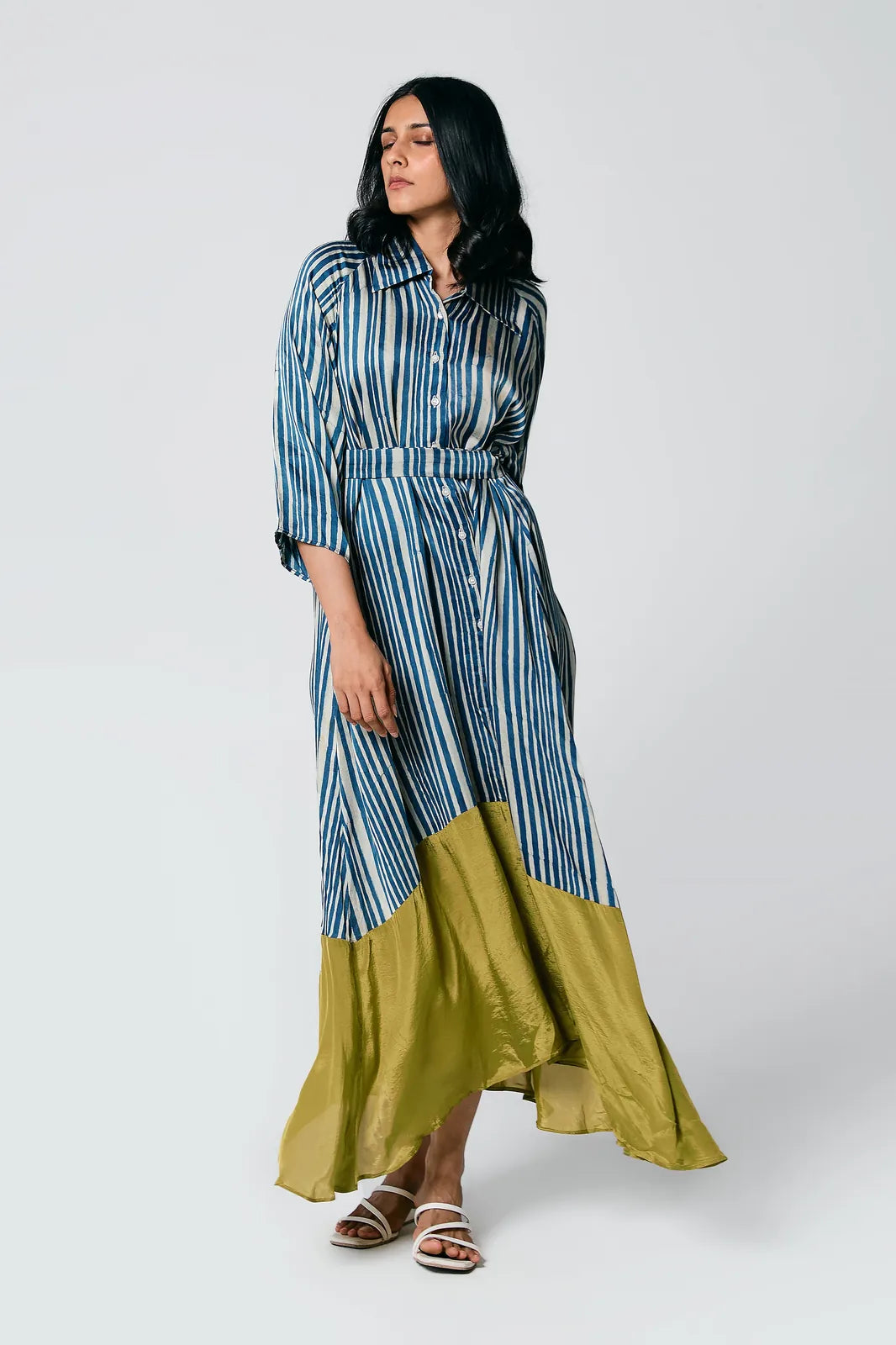 stripes dress with belt, image 10
