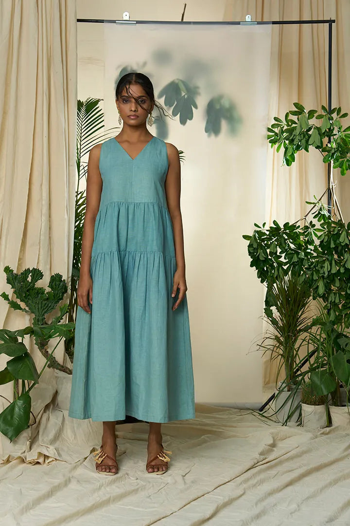 tempest hemp cotton tiered dress, image 1