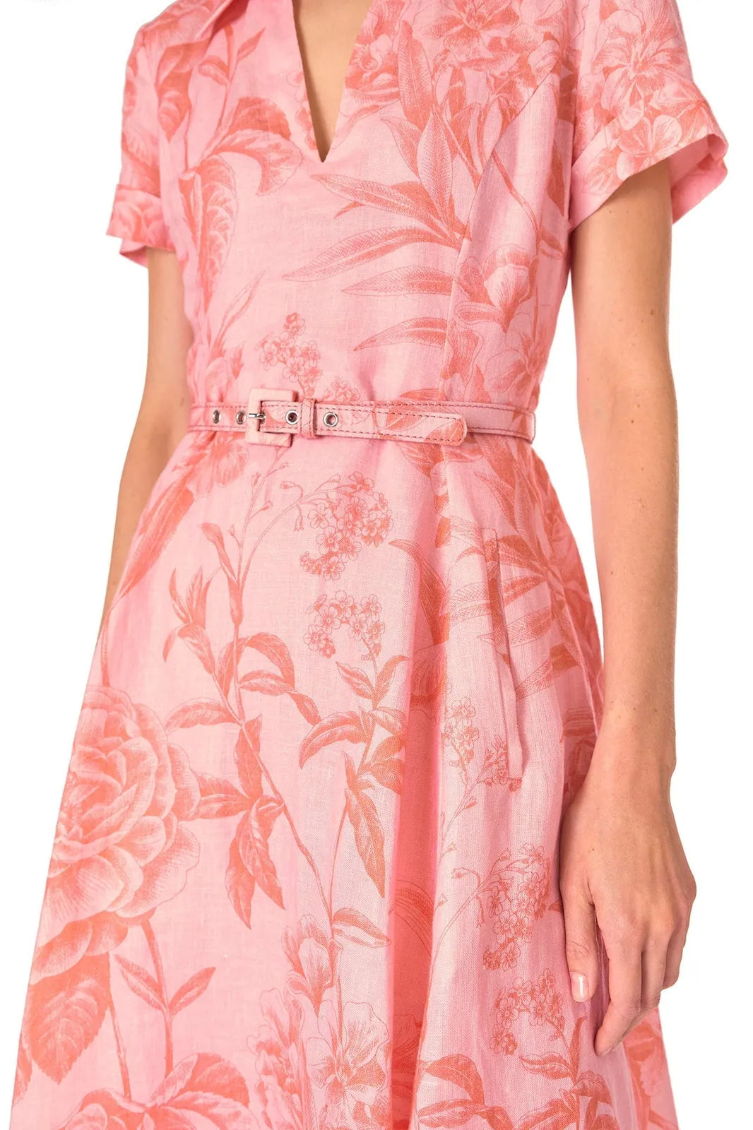 tropical rose shirt midi dress, image 5