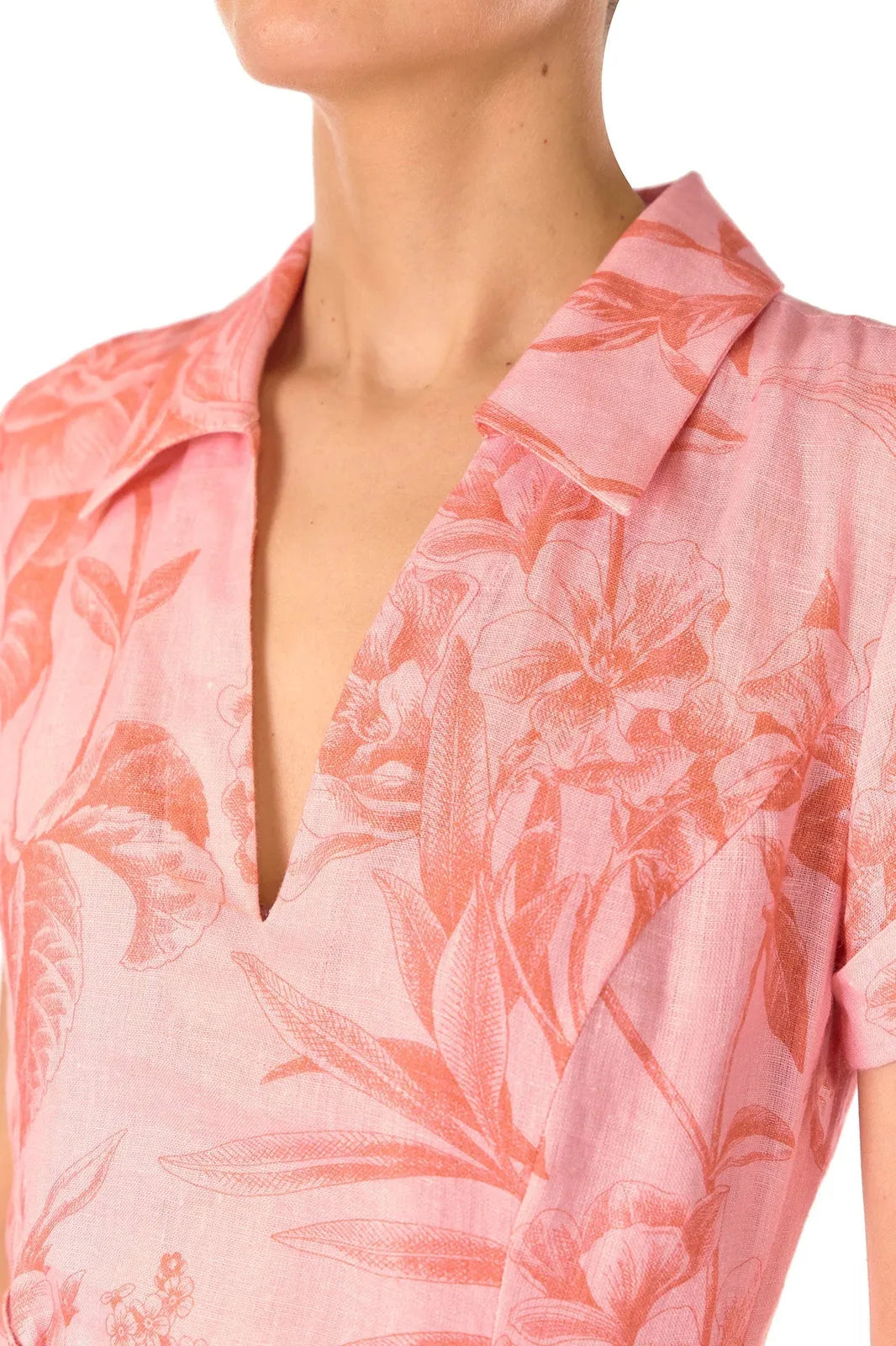 tropical rose shirt midi dress, image 6