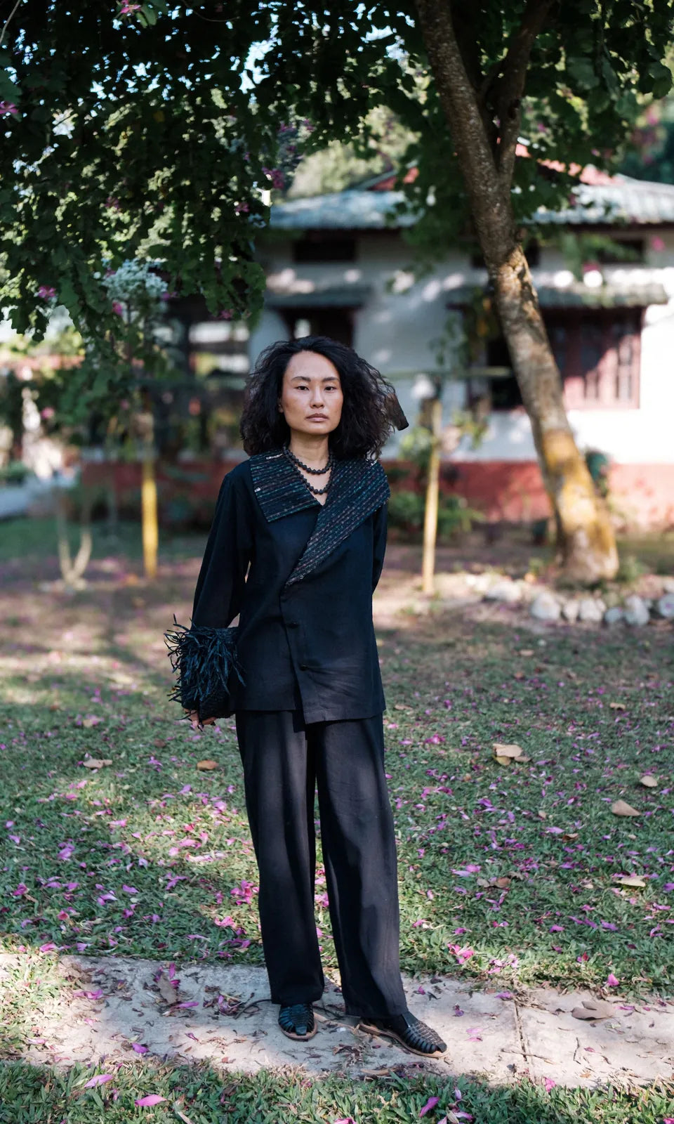 handwoven barrel pants - black, image 2