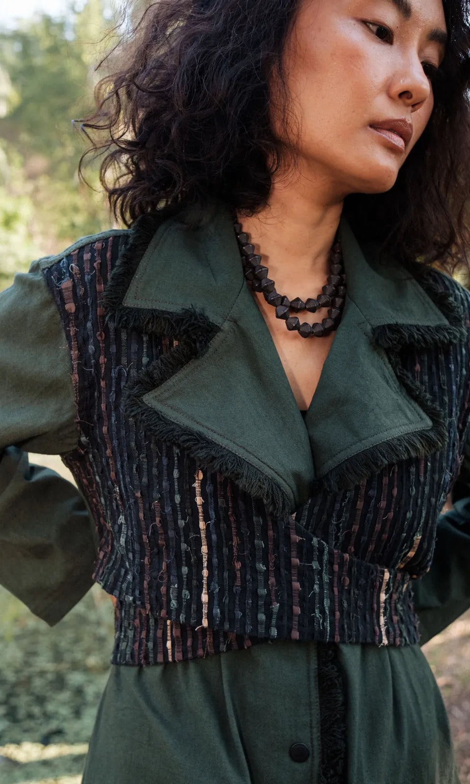 handwoven copenhagen trench - green, image 3