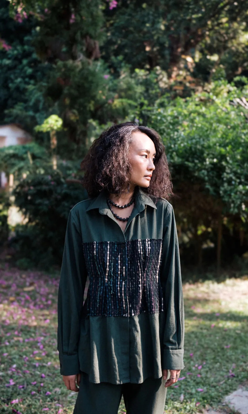 handwoven hunza shirt - green, image 2