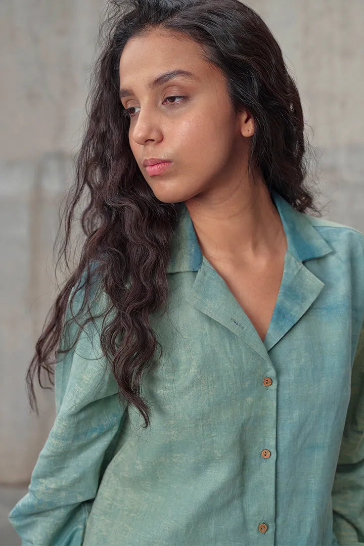 waves hemp shirt dress & pants co-ord set, image 8