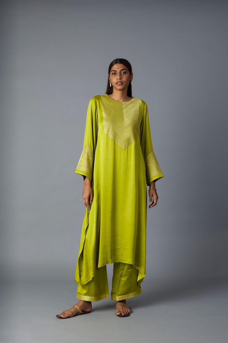 Rasna Co-ord Set in Lime Green