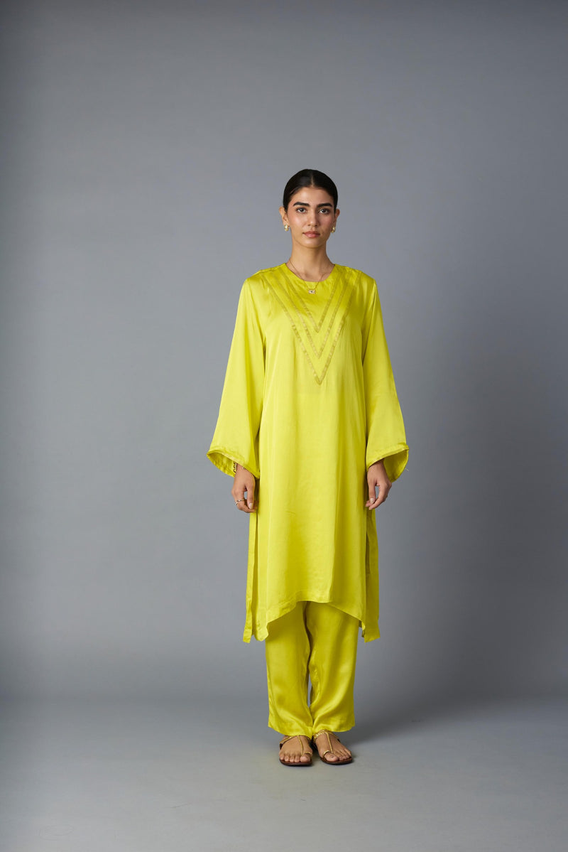 Teen Patti Set in Lime Yellow