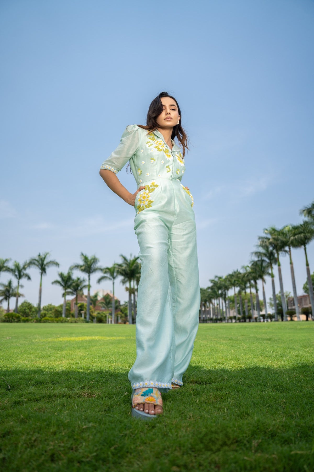 celeste bloom embroidered jumpsuit — image 1