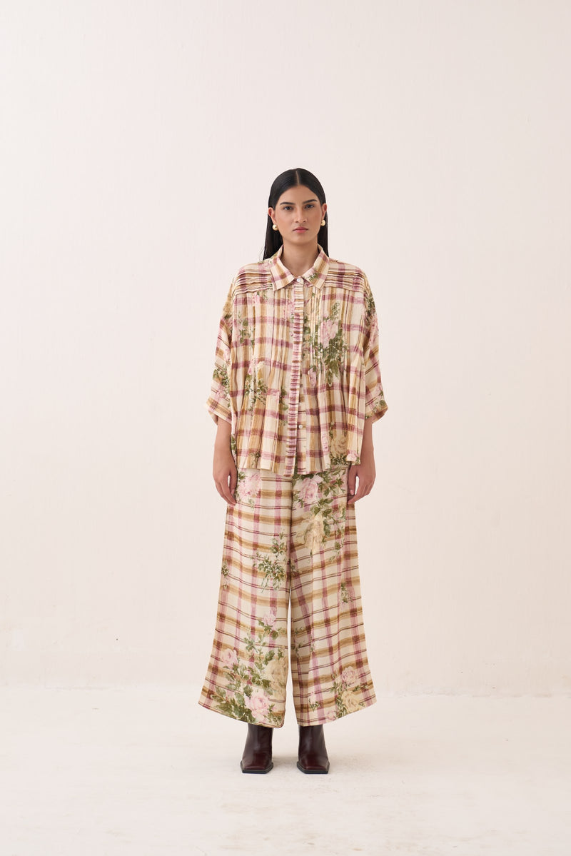 Jaali Rose Pintuck Shirt