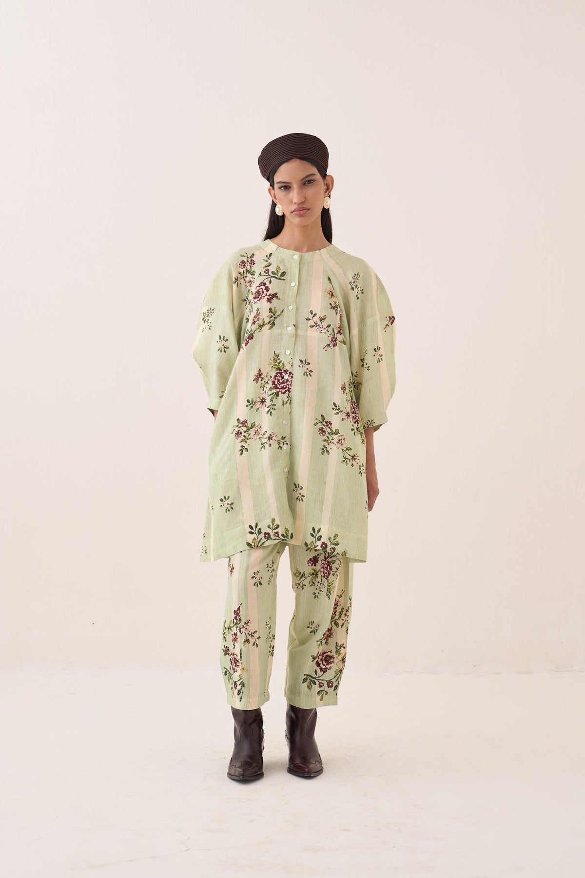 bagiya bubble sleeve a-line dress set — image 1