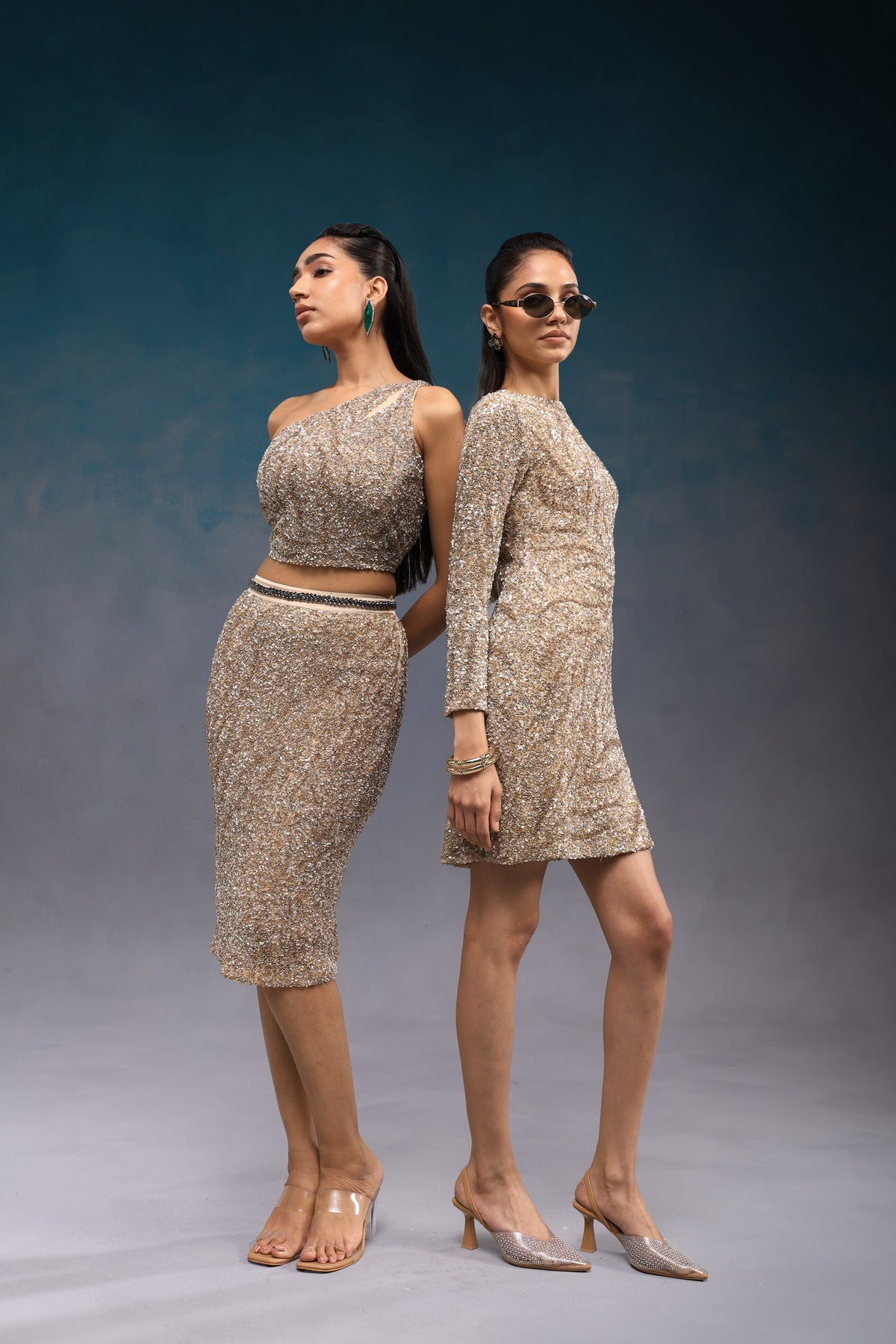 ombre junk sequins skirt, image 1