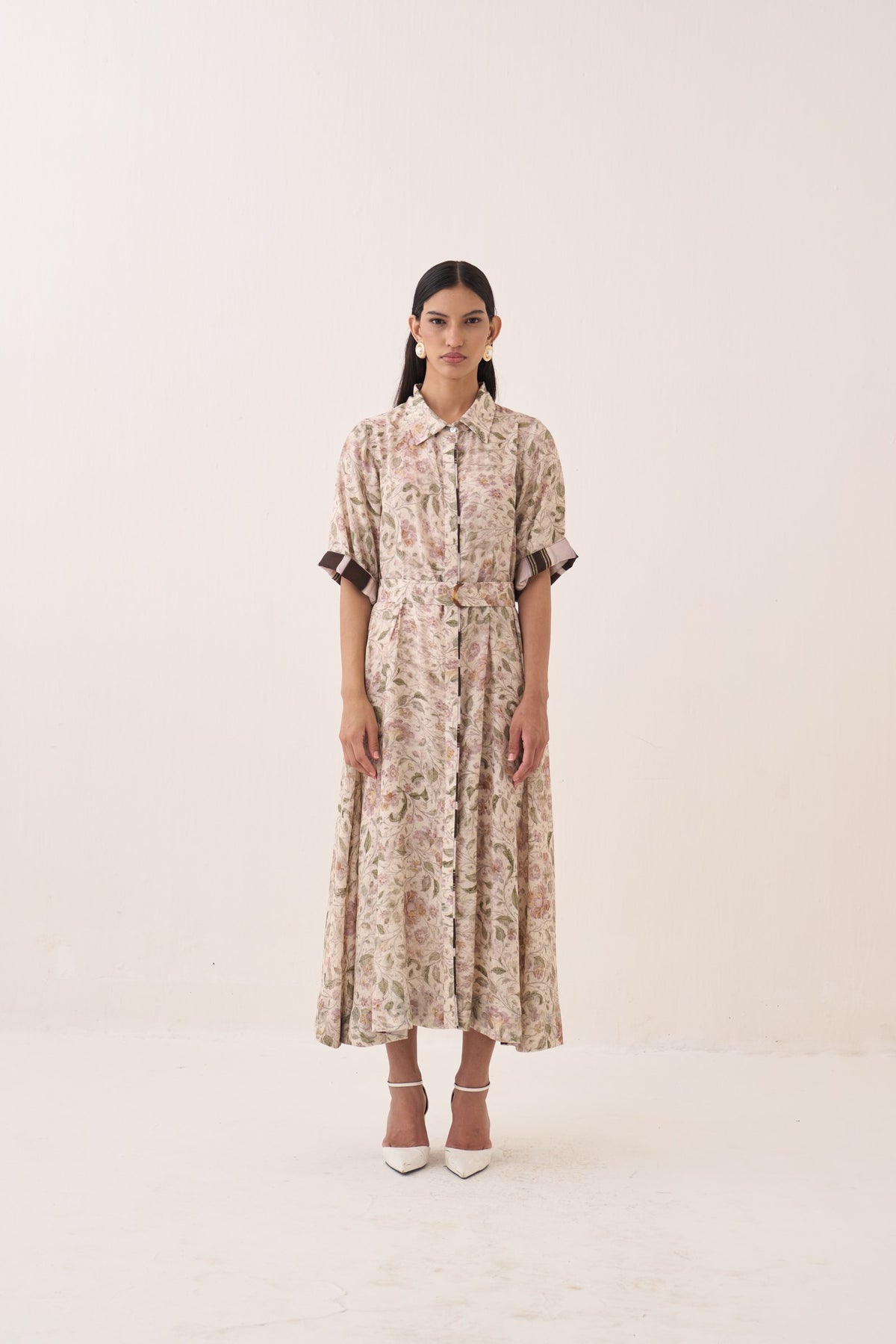 gulzar front placket a-line dress — image 1