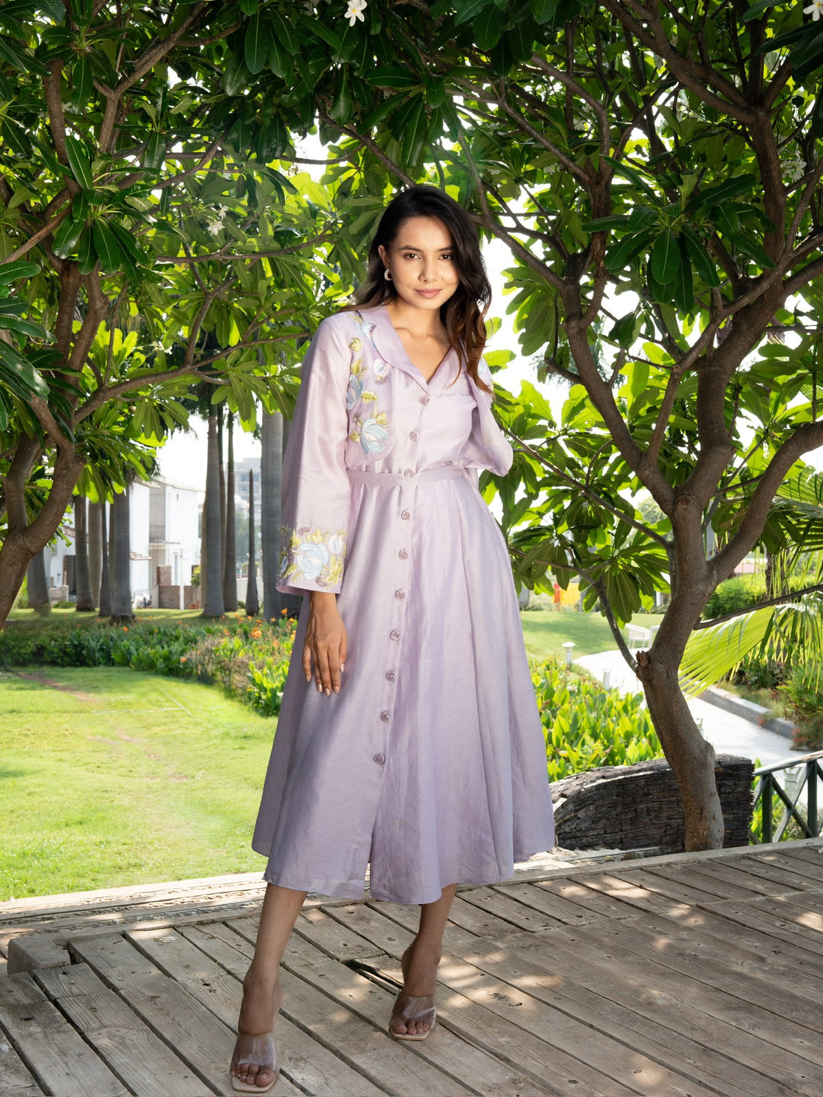 petal drift trench dress — image 1