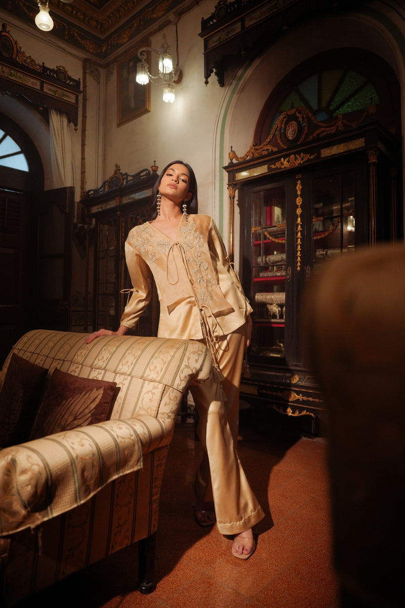 Golden Tassels Jacket Set