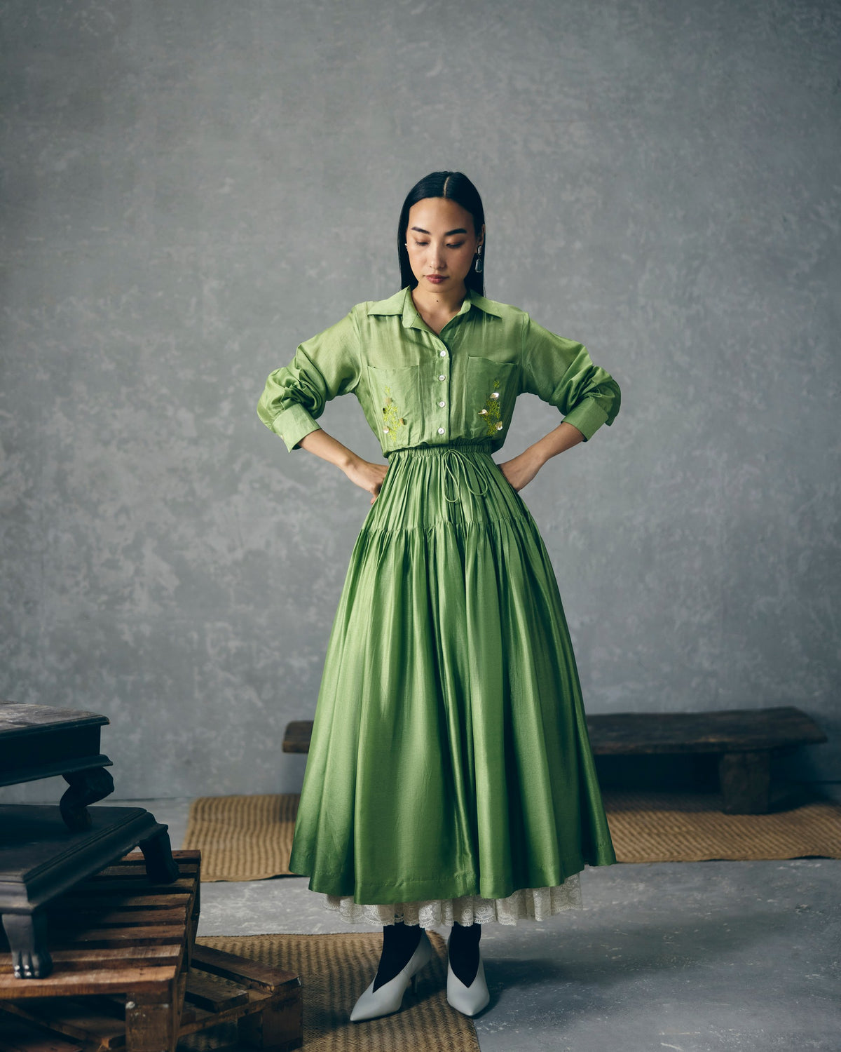 elina dress in green, image 1