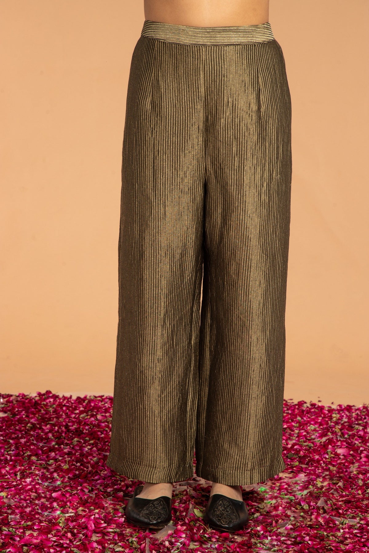 zari stripes pants in black, image 1