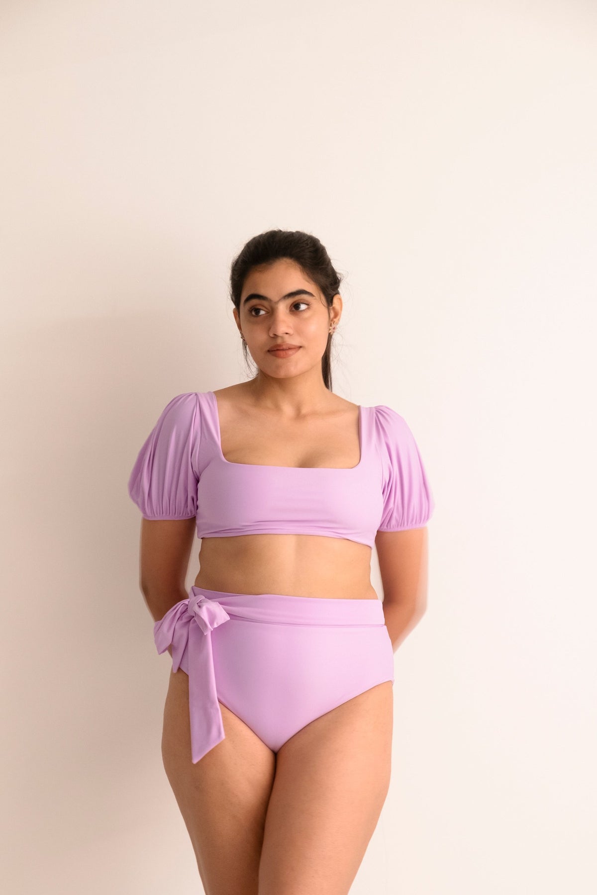 midi tie-up bottom in lilac, image 1