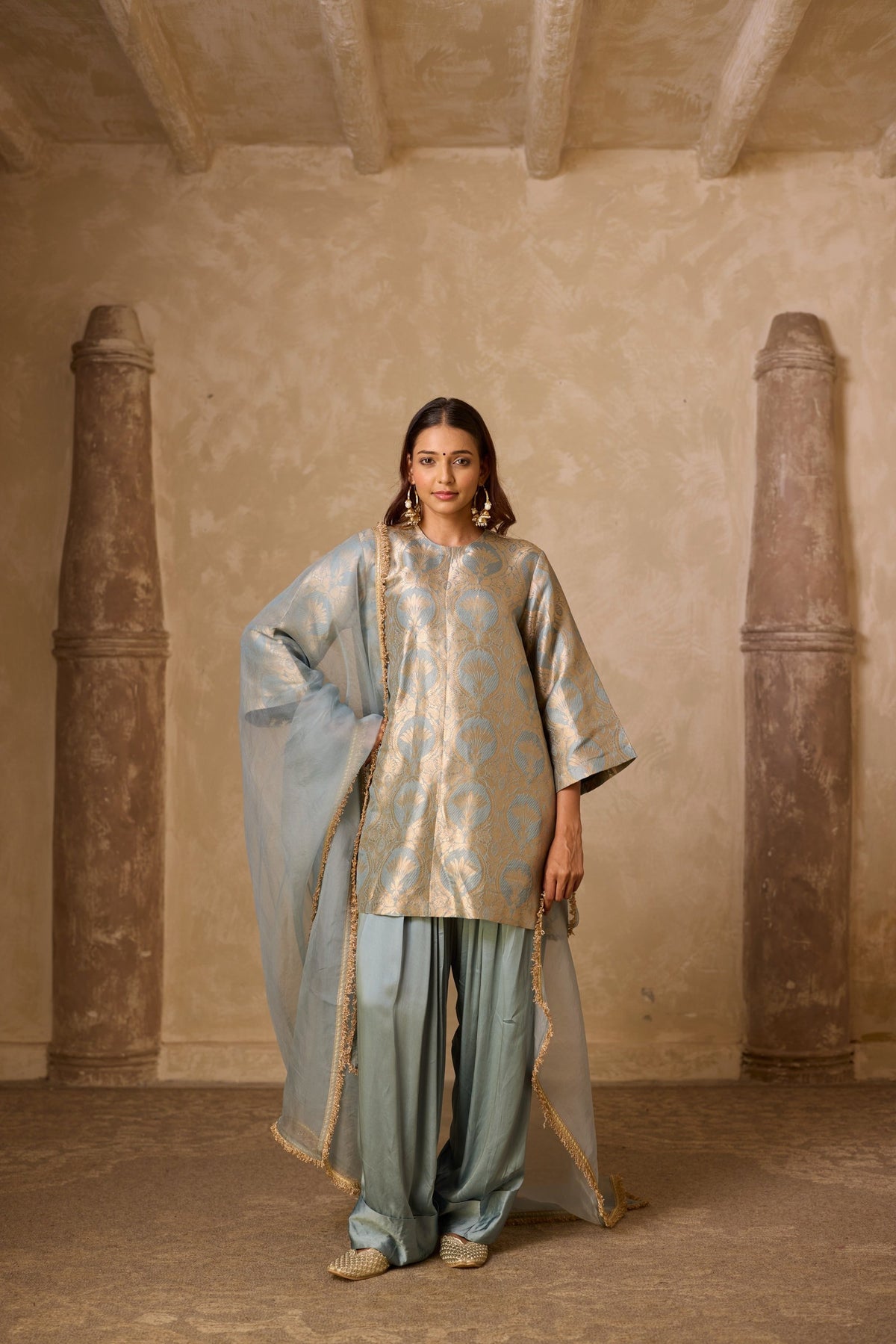 naaz farshi set in powder blue, image 2