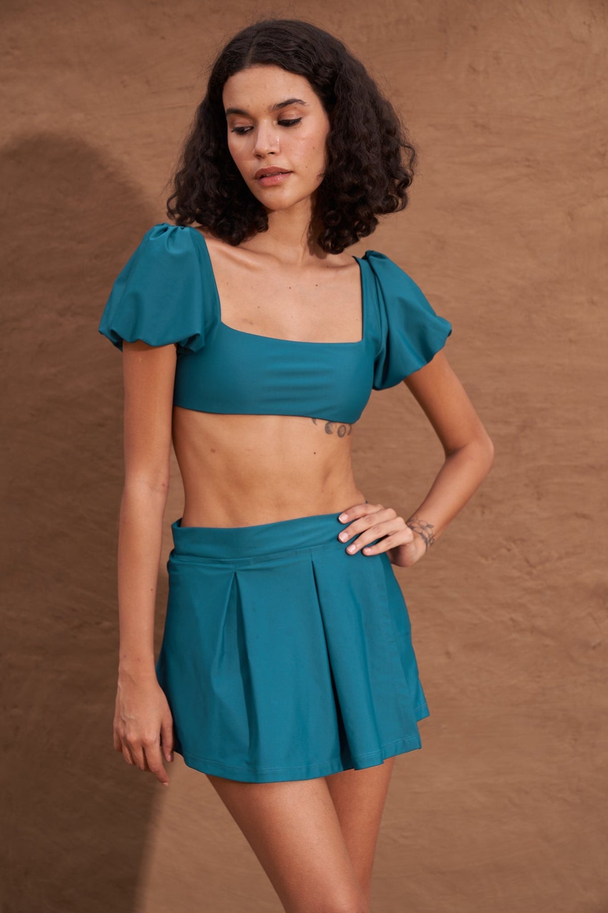 macan top in teal, image 2