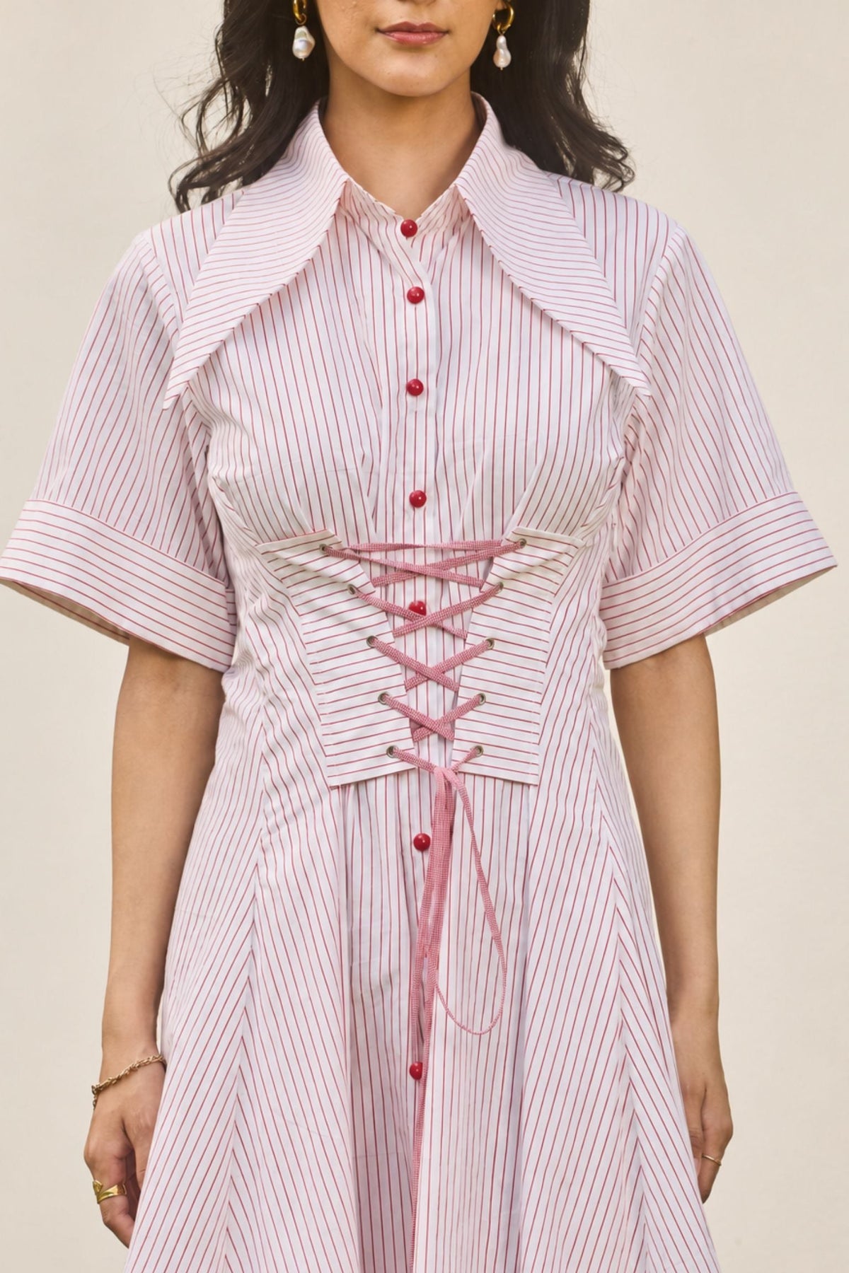 corset stripe midi dress, image 2