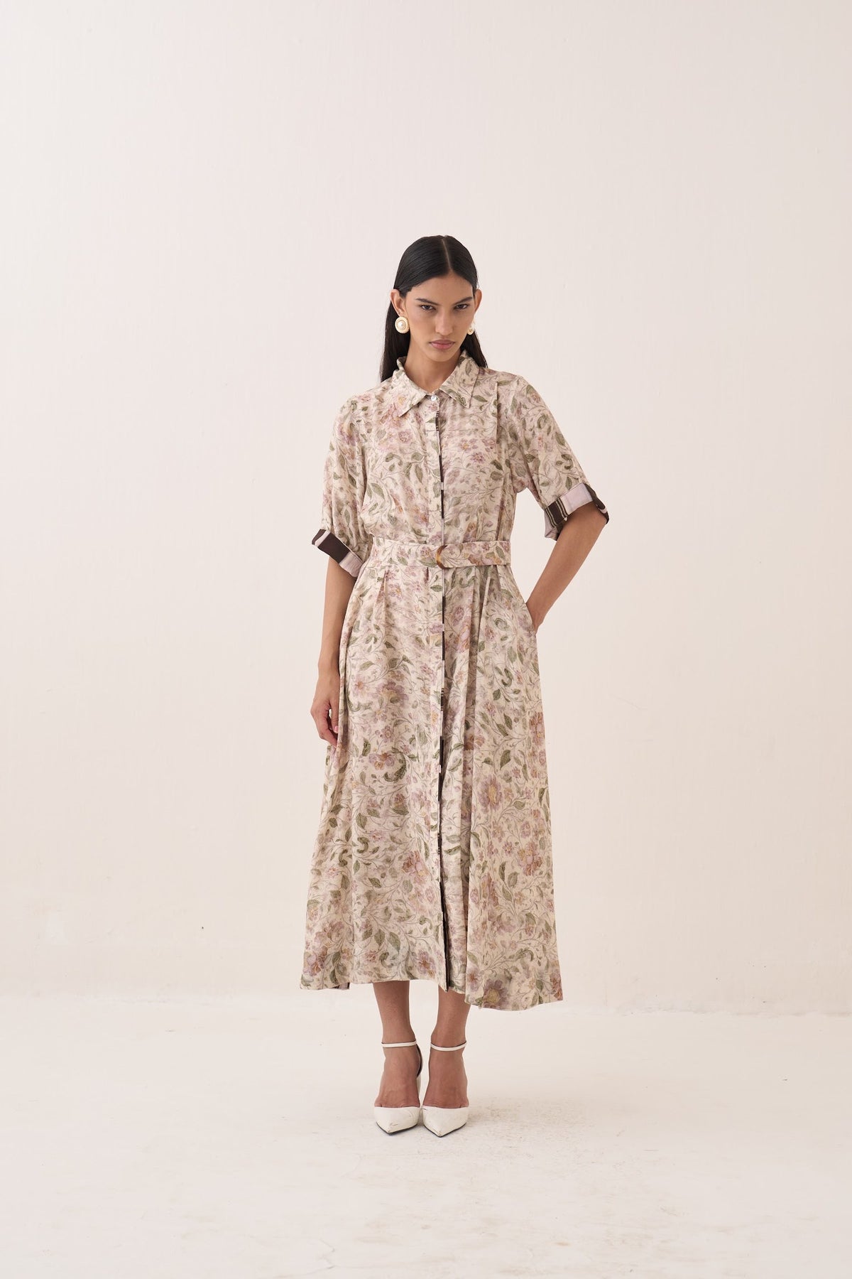 gulzar front placket a-line dress — image 2