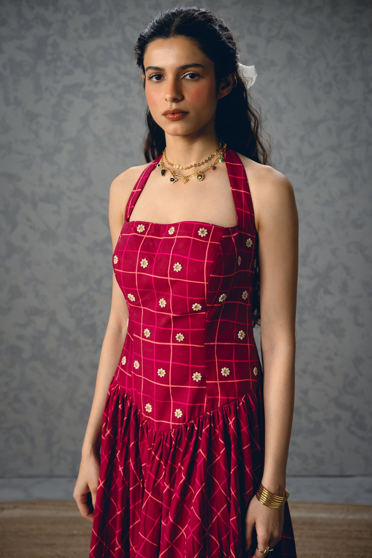 akari dress in maroon, image 2