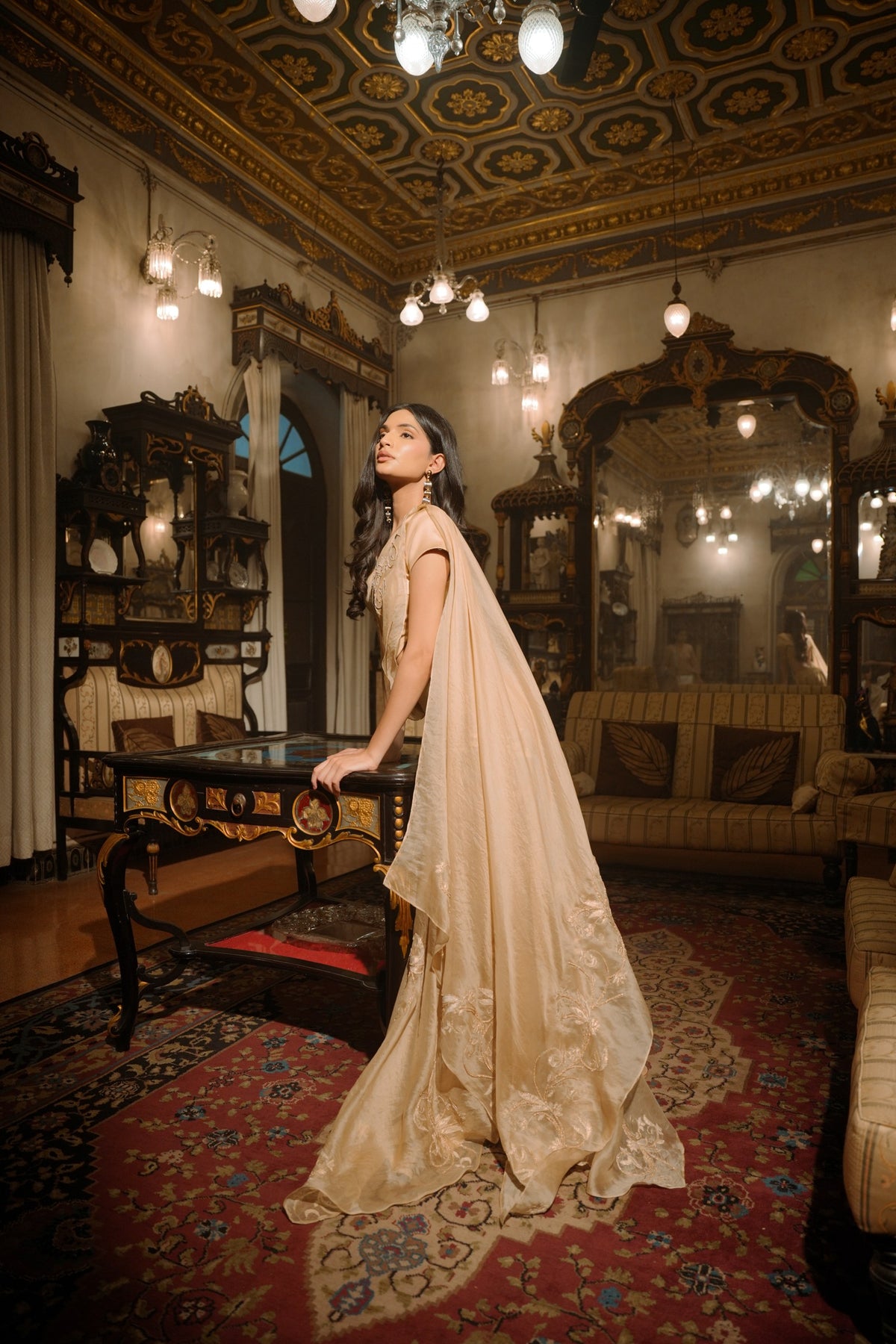 golden aura drape saree — image 2