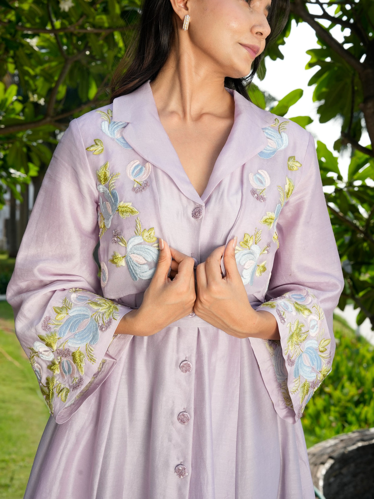 petal drift trench dress — image 2