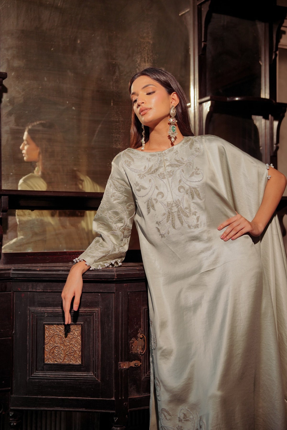 silver serenity drape kurta set — image 2