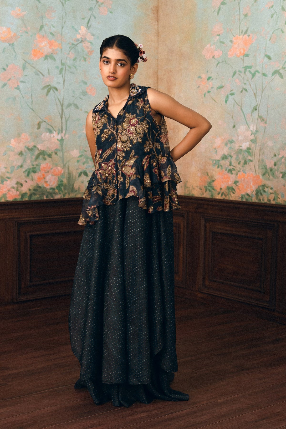 cherie kurta set in space blue, image 2