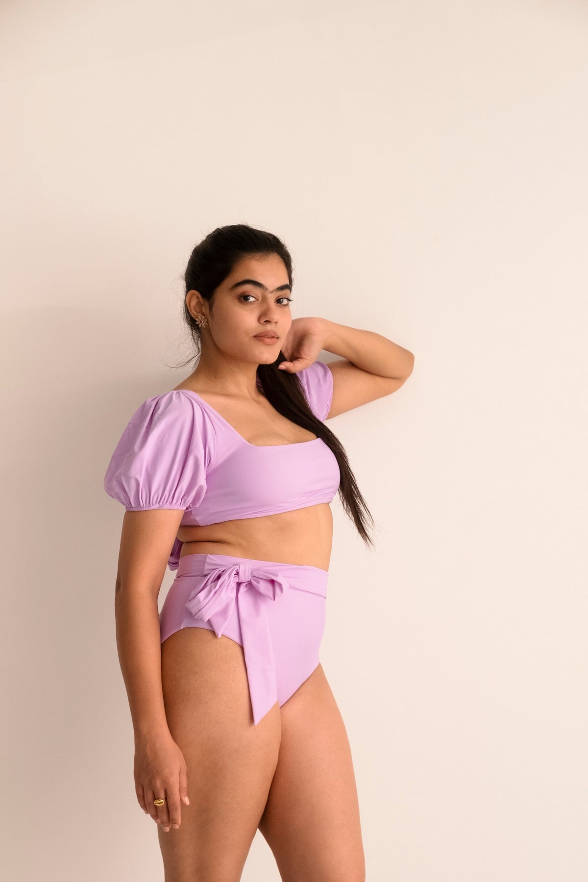 midi tie-up bottom in lilac, image 2