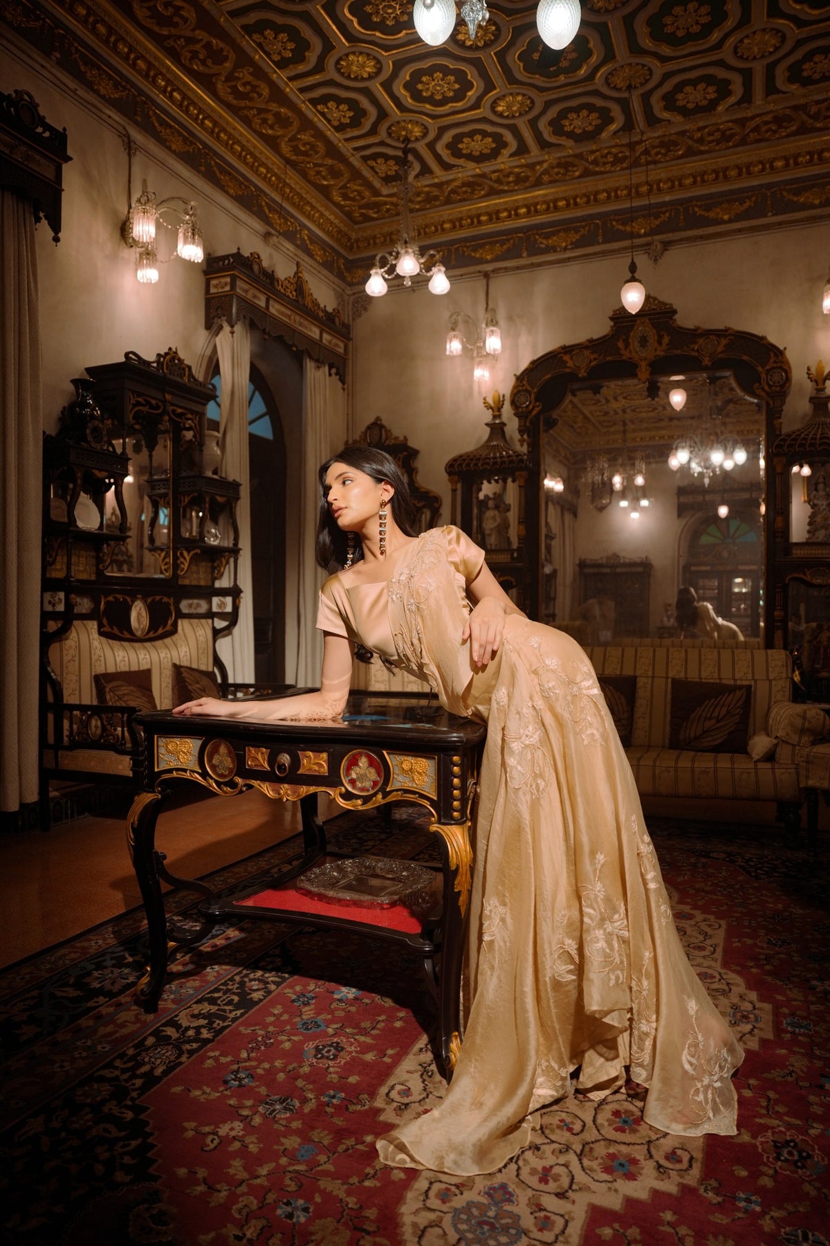 golden aura drape saree — image 3