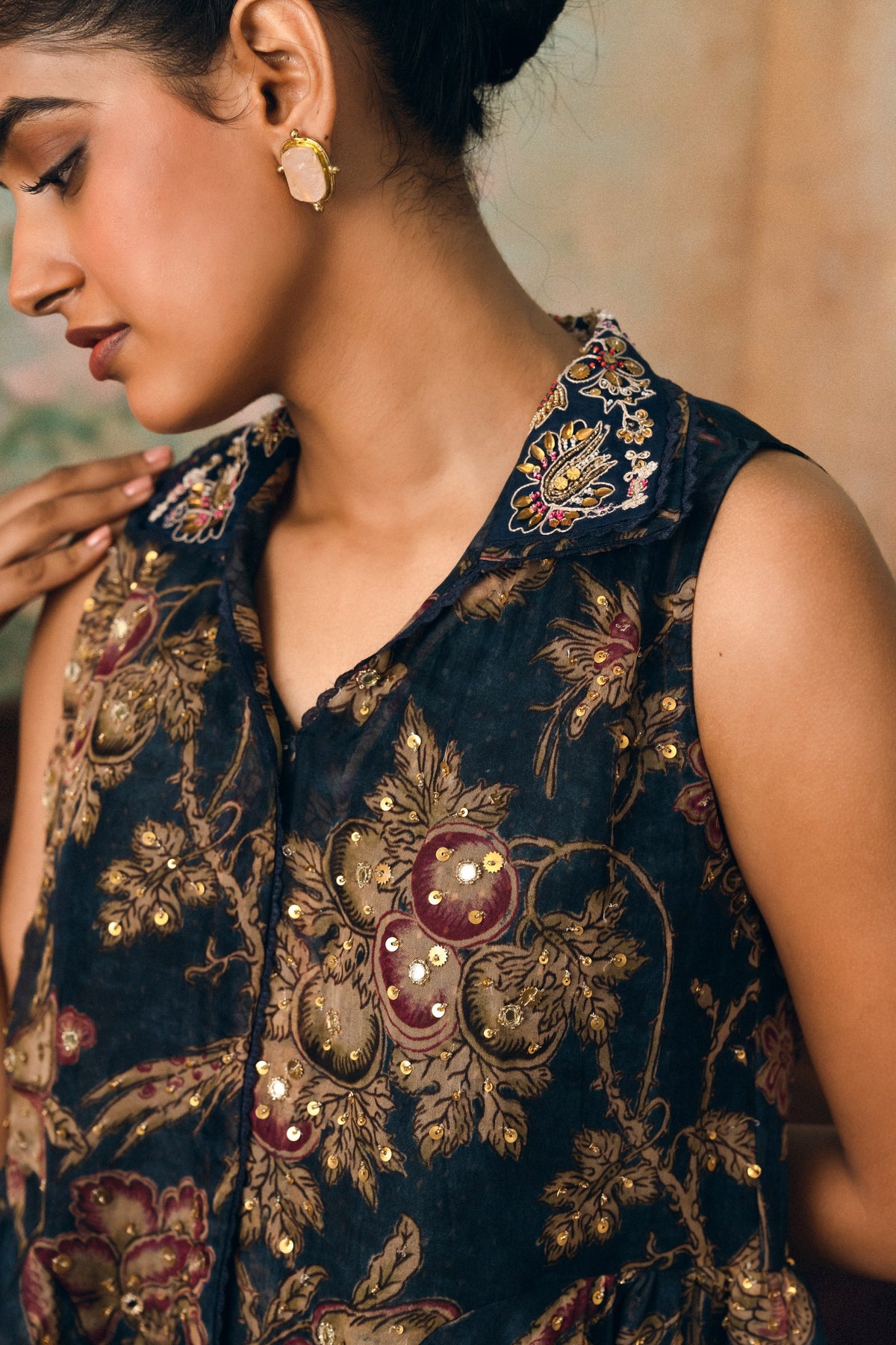 cherie kurta set in space blue, image 3
