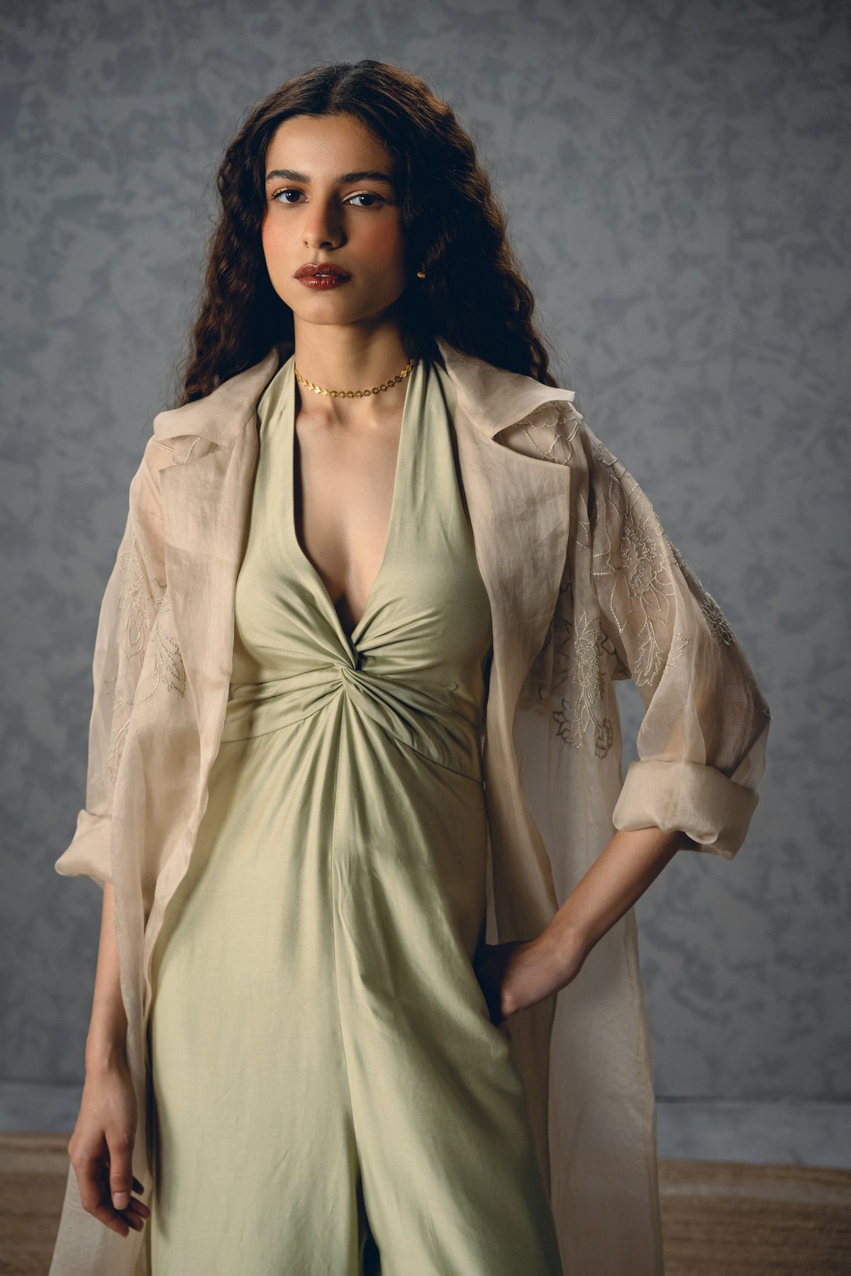 shinju jumpsuit set in mint, image 3