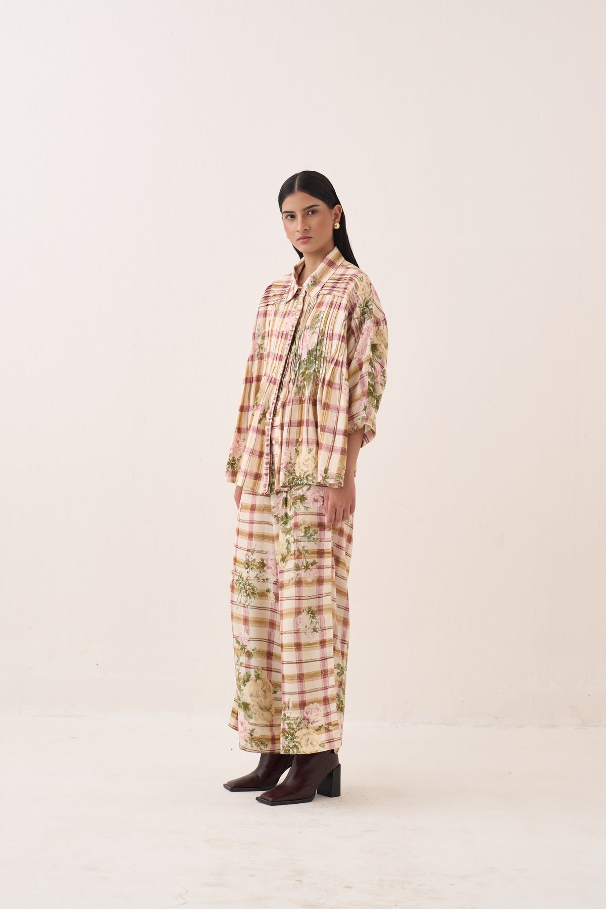 jaali rose pintuck shirt — image 3