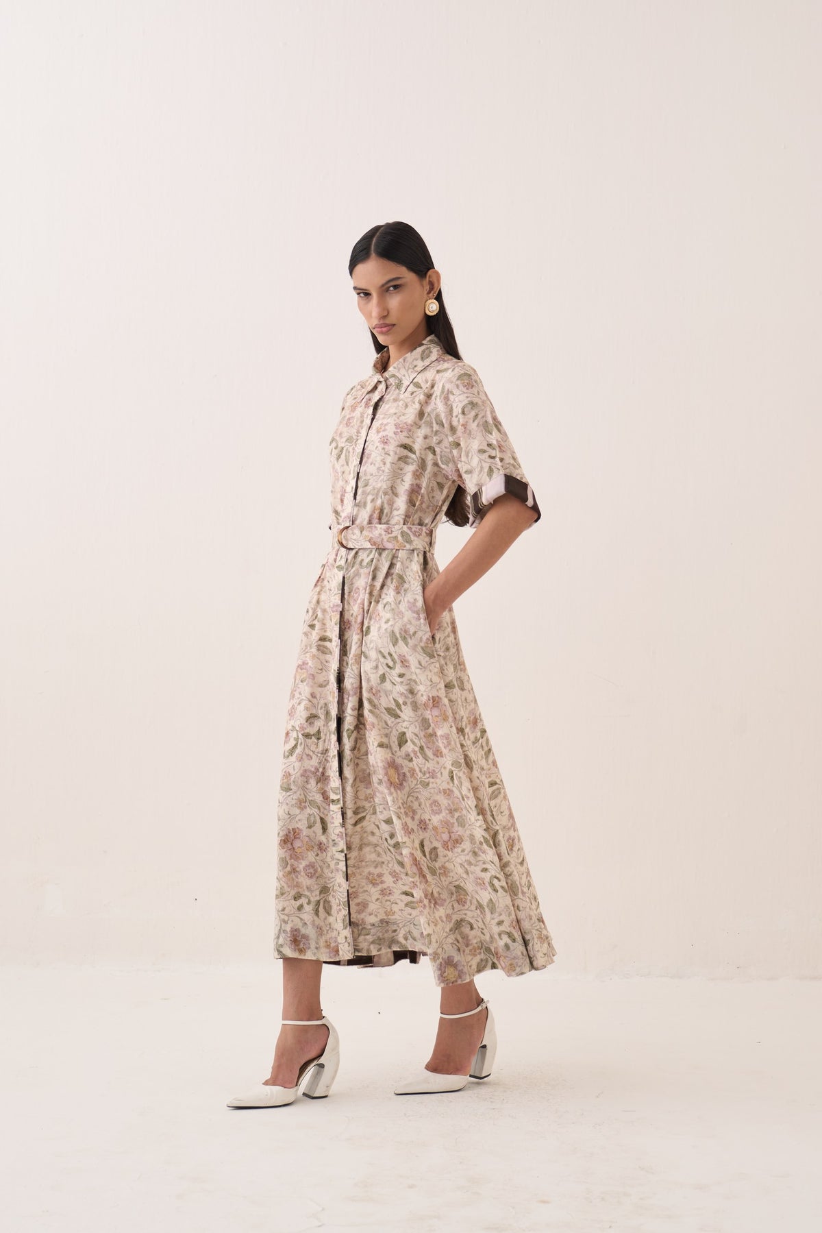 gulzar front placket a-line dress — image 3
