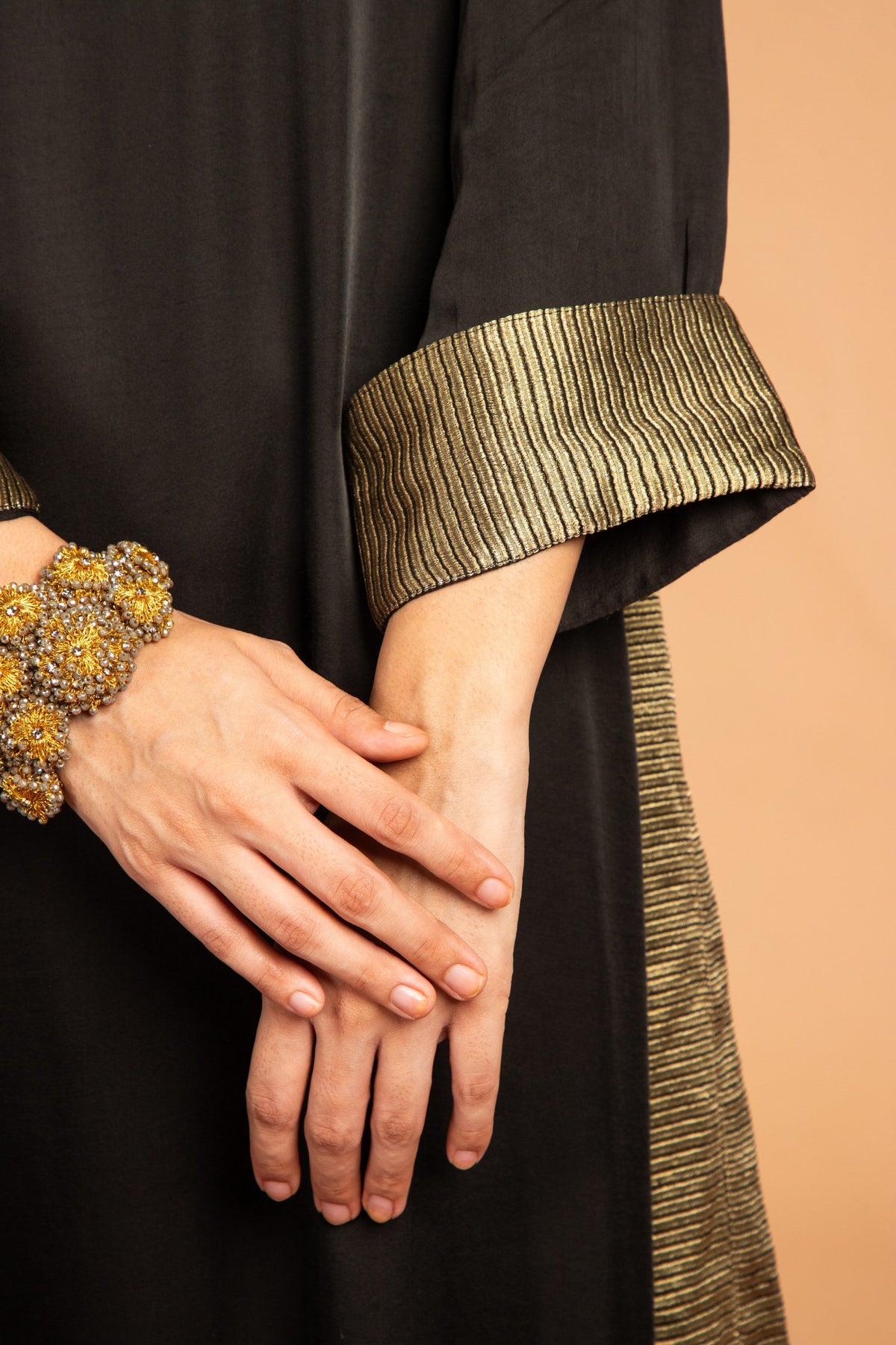 kamal asymmetrical tunic in black, image 3