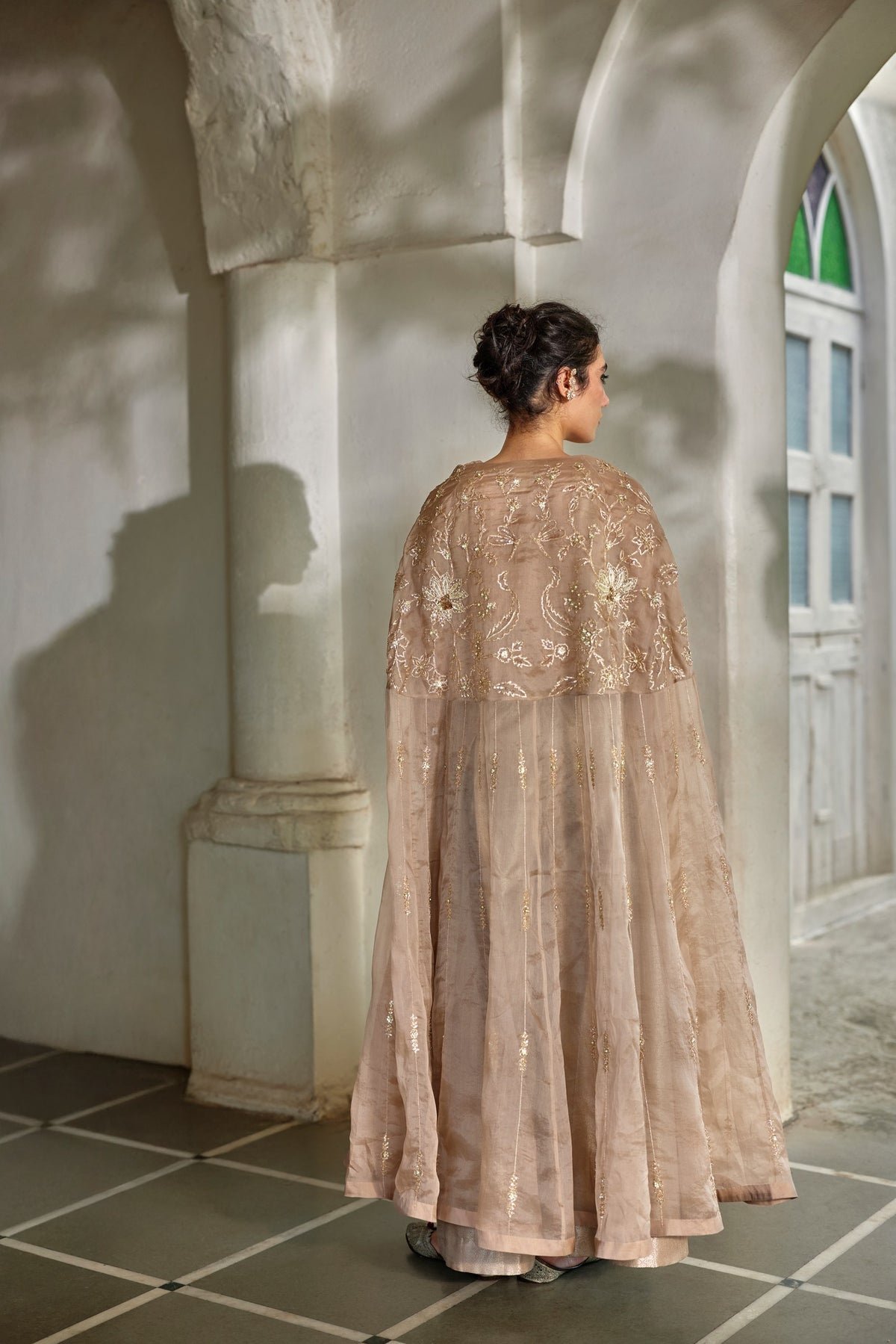 chanterelle jamavar blouse, trouser and cape set, image 3