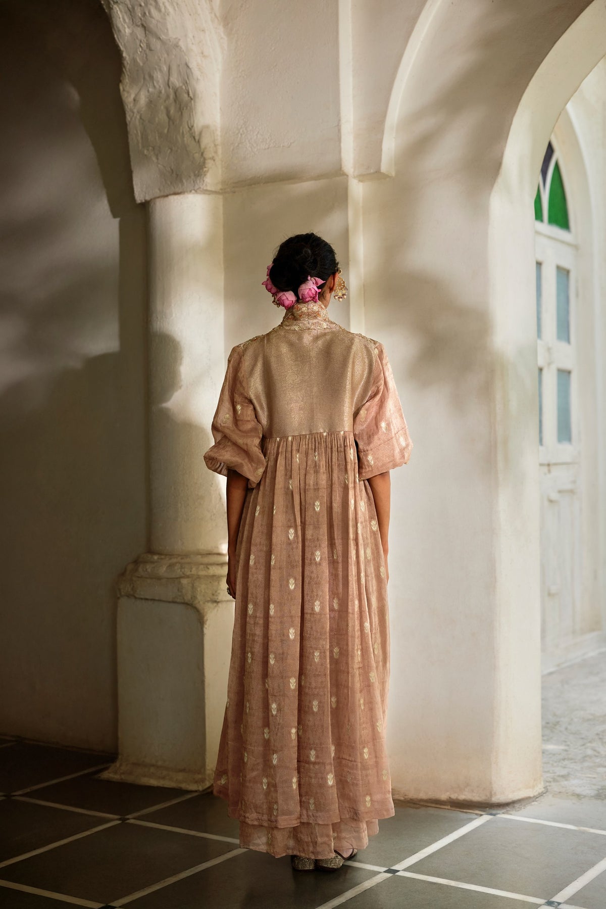 vintage brown tissue jacket and dress set, image 3
