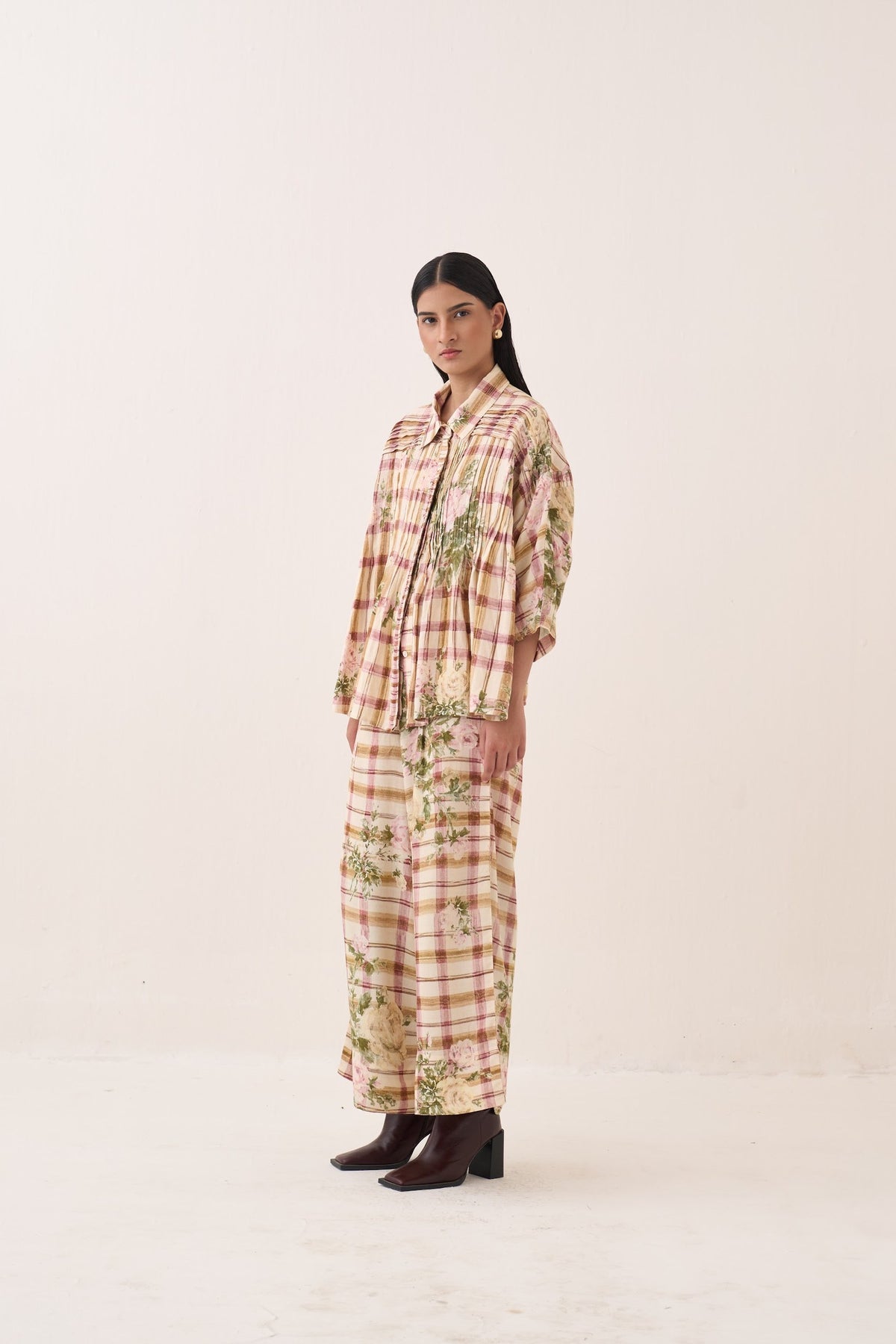 jaali rose pintuck shirt set — image 3