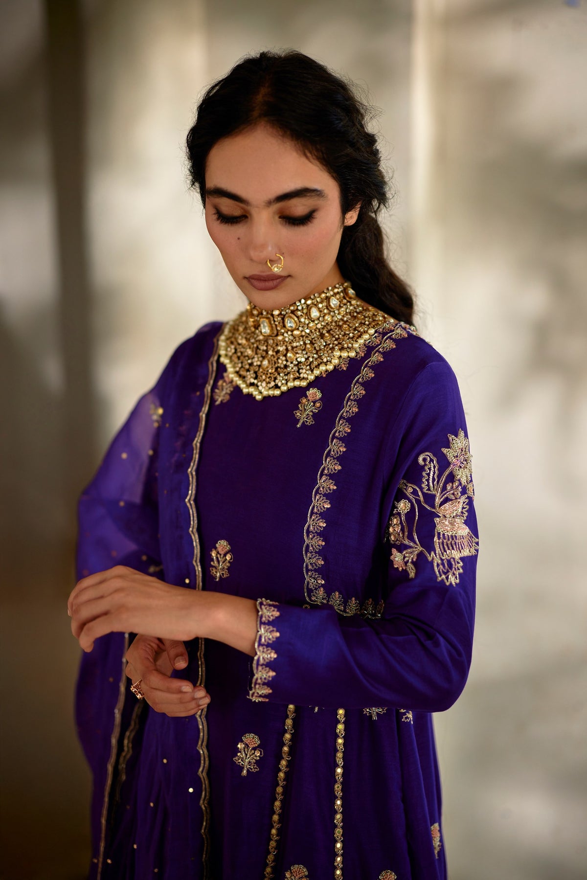 grape jelly chiniya anarkali set, image 3