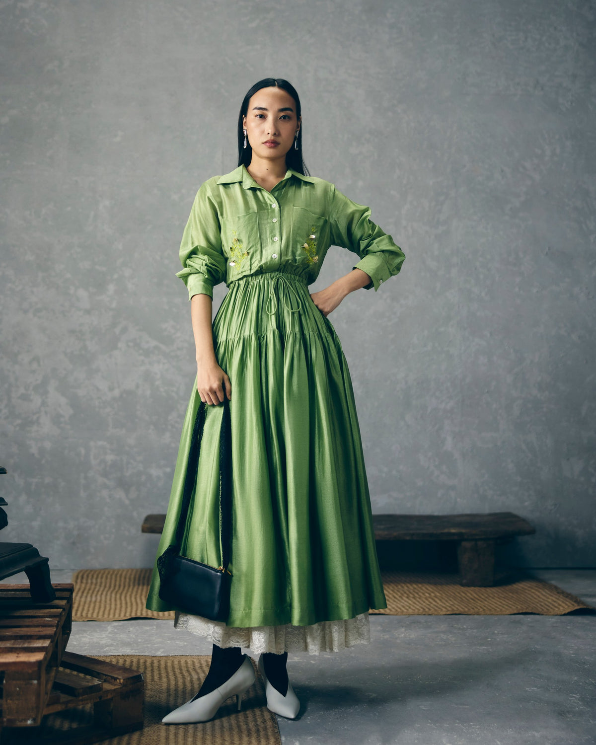 elina dress in green, image 4