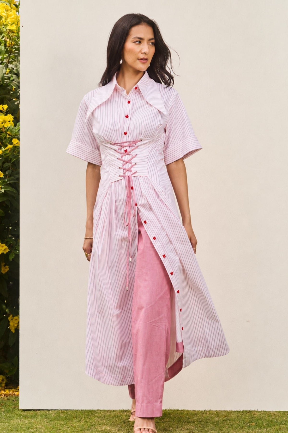 corset stripe midi dress, image 4
